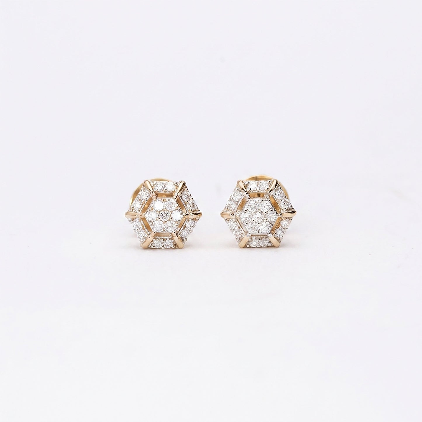 Celestial Shine Studs Yellow Gold & Diamond Earrings