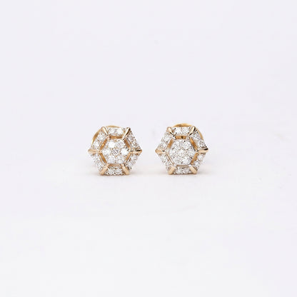 Celestial Shine Studs Yellow Gold & Diamond Earrings