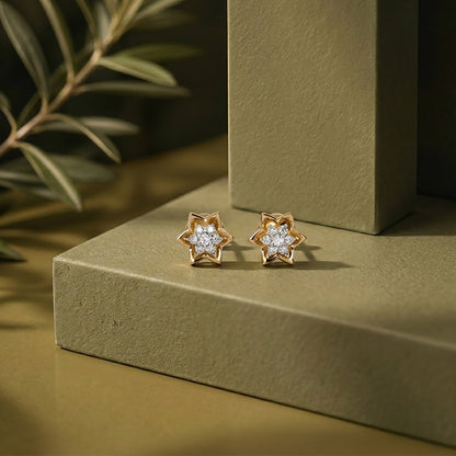 Sweet Radiance Studs Yellow Gold & Diamond Earrings