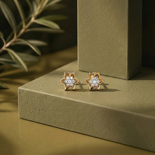 Sweet Radiance Studs Yellow Gold & Diamond Earrings