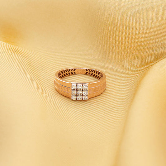 Grid Prestige Diamond & Gold Men's Ring for Men