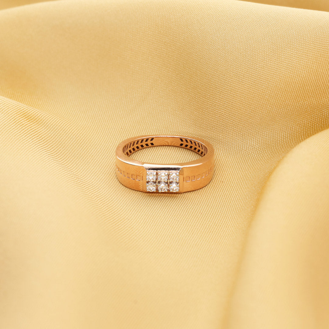 Gilded Shield Diamond & Gold Men's Ring for Men
