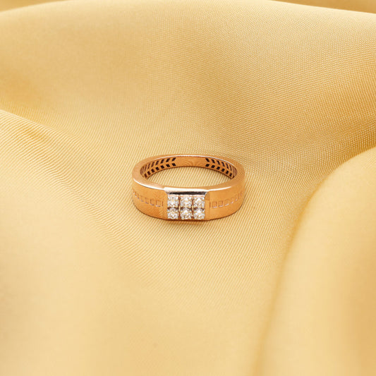 Gilded Shield Diamond & Gold Men's Ring for Men