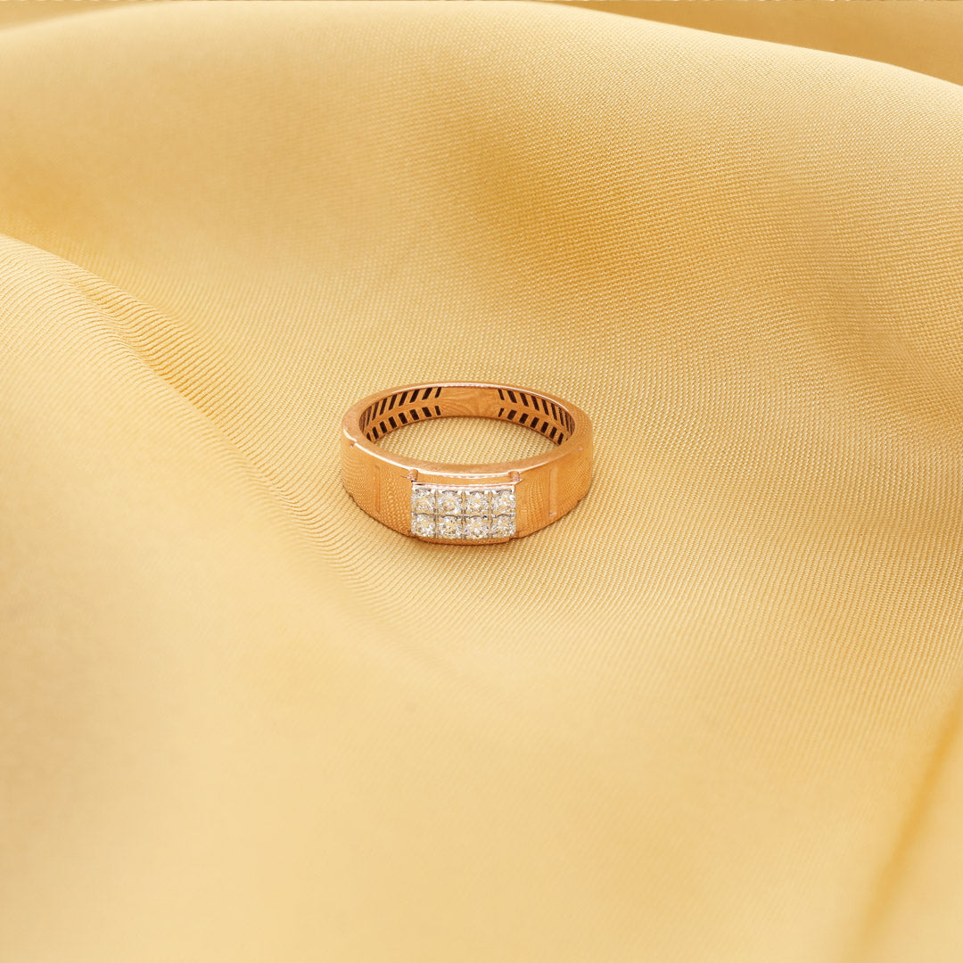 Power Ridge Diamond & Gold Men's Ring for Men