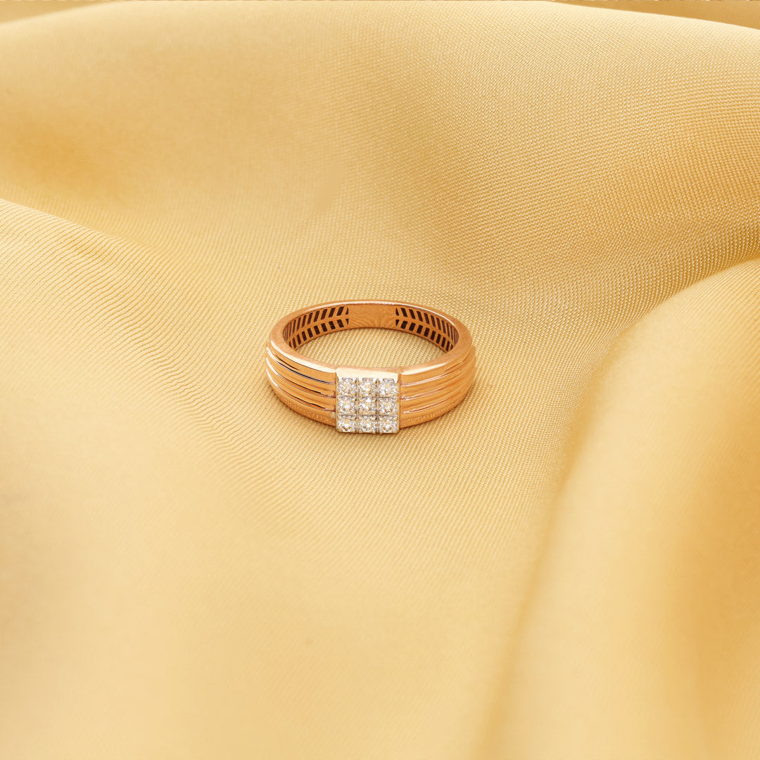 Gem Fortress Diamond & Gold Men's Ring for Men