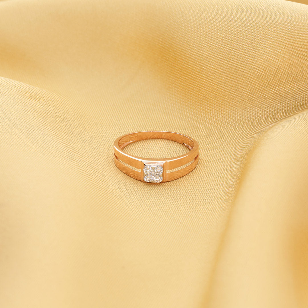 Solo Emblem Diamond & Gold Men's Ring for Men