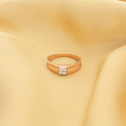 Solo Emblem Diamond & Gold Men's Ring for Men
