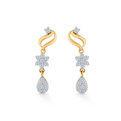 Magnolia Muse Diamond & Gold Drops & Danglers Earrings for Women