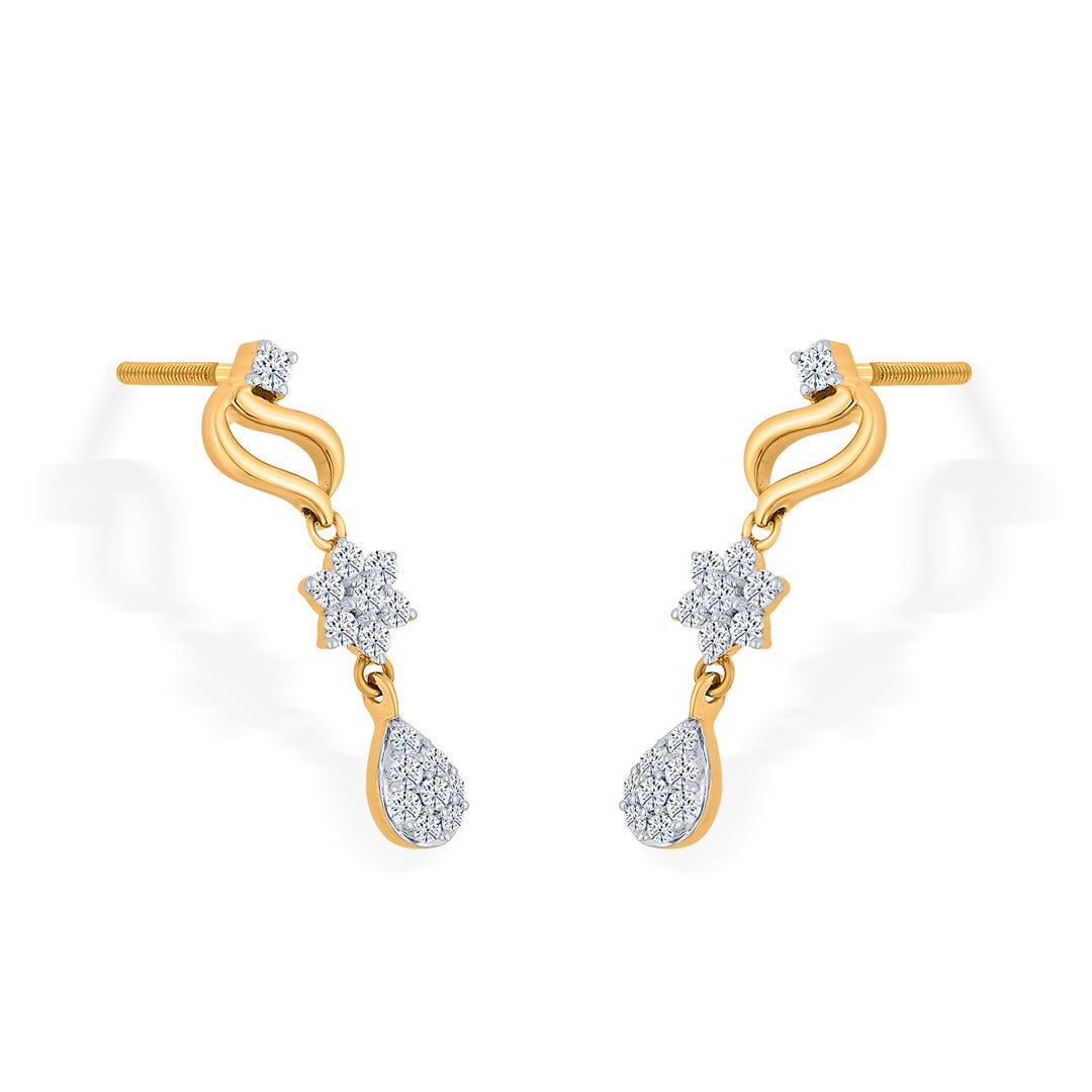 Magnolia Muse Diamond & Gold Drops & Danglers Earrings for Women