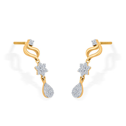 Magnolia Muse Diamond & Gold Drops & Danglers Earrings for Women