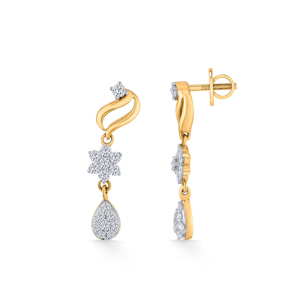 Magnolia Muse Diamond & Gold Drops & Danglers Earrings for Women