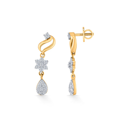 Magnolia Muse Diamond & Gold Drops & Danglers Earrings for Women