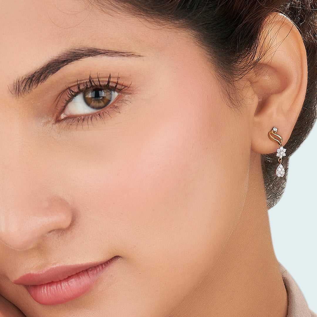 Magnolia Muse Diamond & Gold Drops & Danglers Earrings for Women