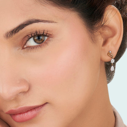 Magnolia Muse Diamond & Gold Drops & Danglers Earrings for Women