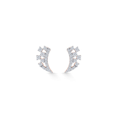 Crystal Stream Diamond & Gold Stud Earrings for Women