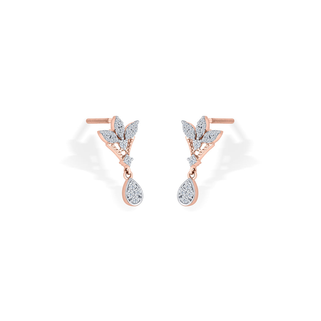 Angel Bloom Diamond & Gold Drops & Danglers Earrings for Women