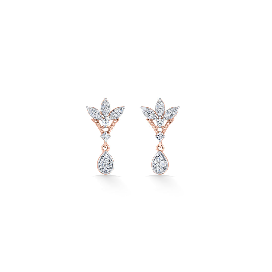 Angel Bloom Diamond & Gold Drops & Danglers Earrings for Women