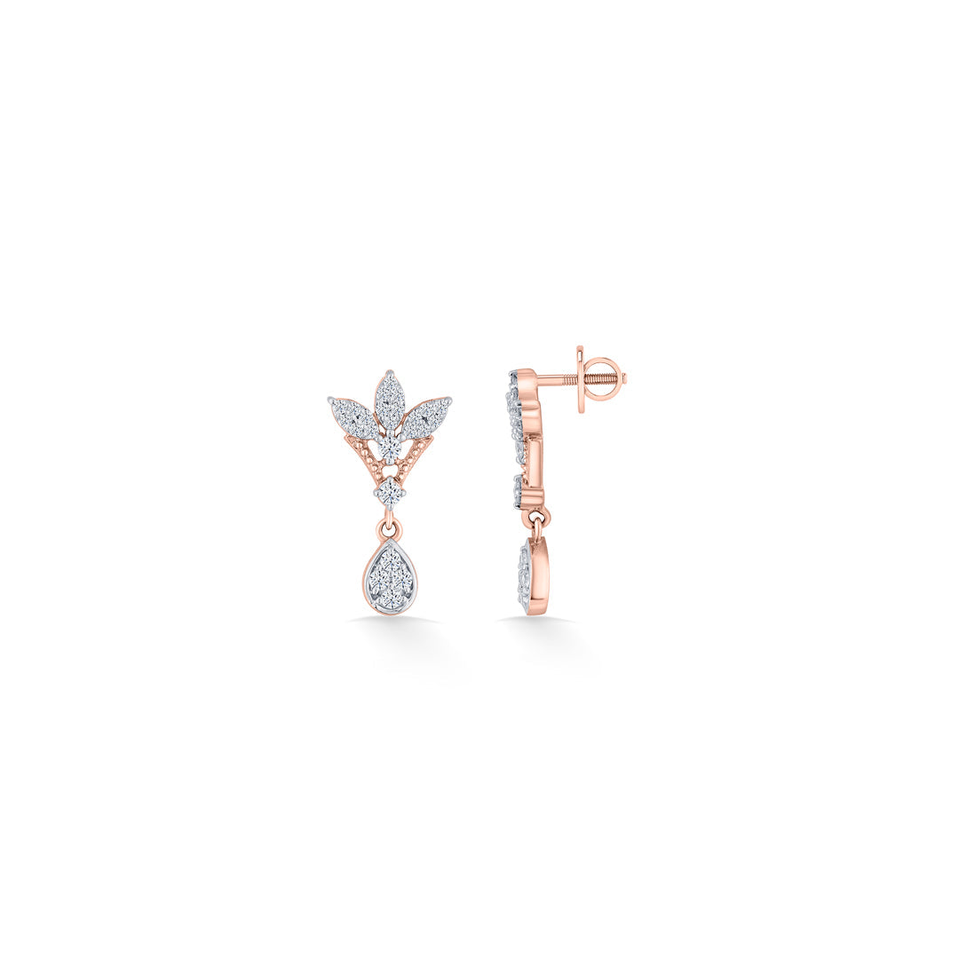 Angel Bloom Diamond & Gold Drops & Danglers Earrings for Women