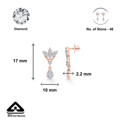 Angel Bloom Diamond & Gold Drops & Danglers Earrings for Women