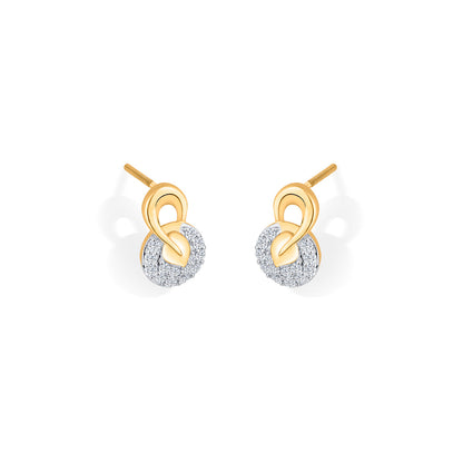 Lustrous Circles Diamond & Gold Stud Earrings for Women