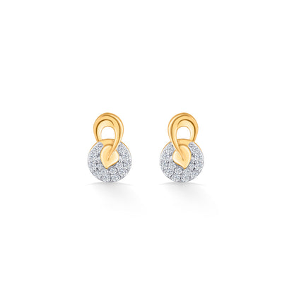 Lustrous Circles Diamond & Gold Stud Earrings for Women