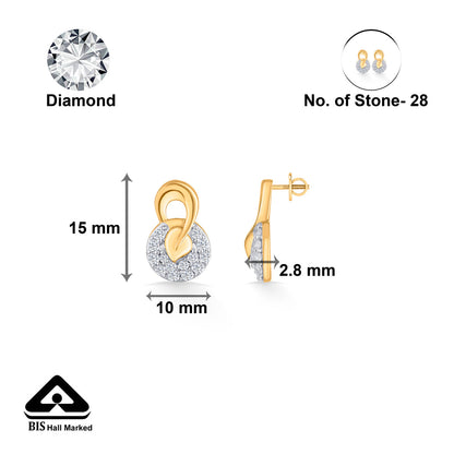 Lustrous Circles Diamond & Gold Stud Earrings for Women