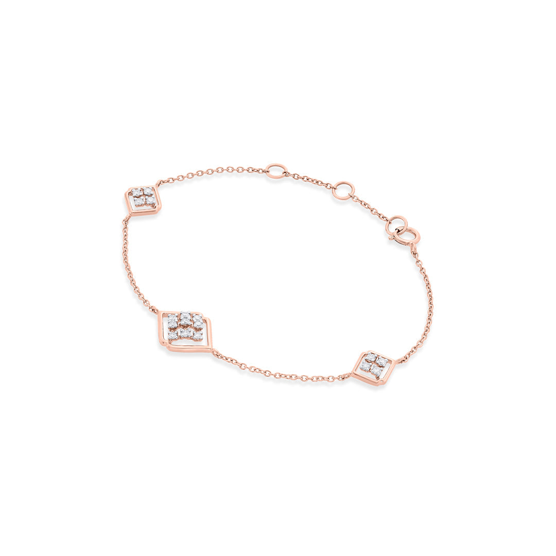 Grace Flow Diamond & Gold Flexible Bracelet for Women