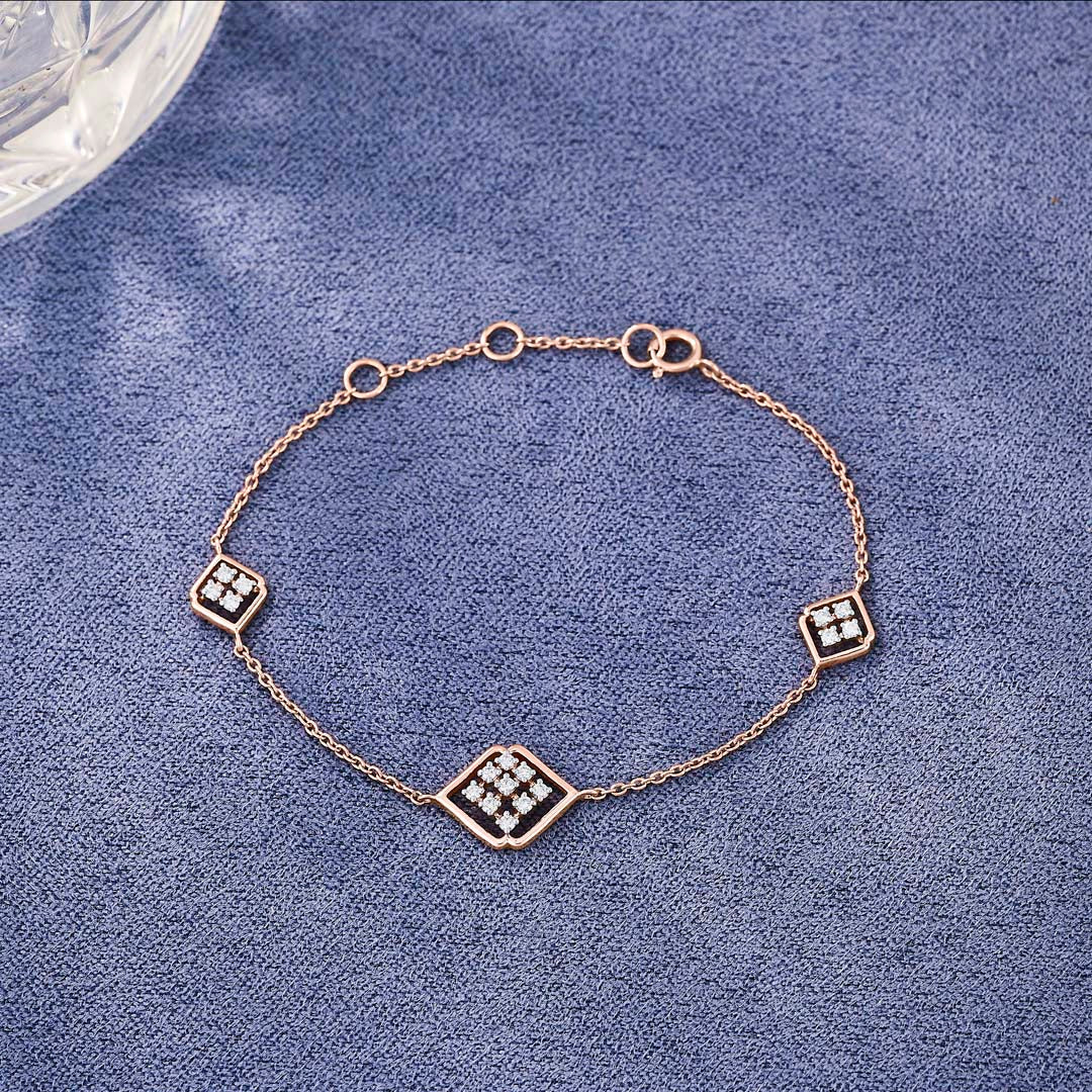Grace Flow Diamond & Gold Flexible Bracelet for Women
