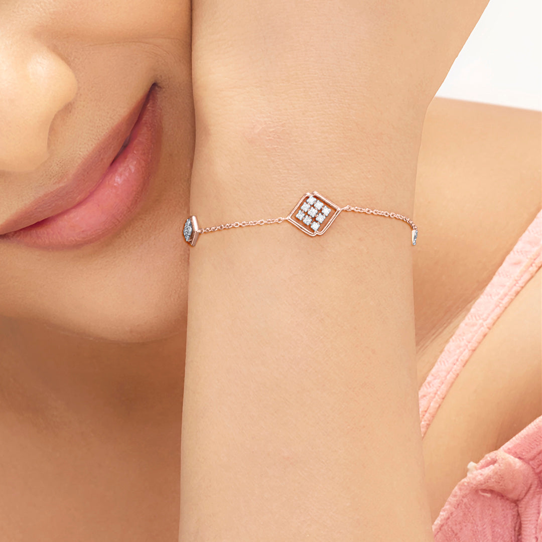 Grace Flow Diamond & Gold Flexible Bracelet for Women