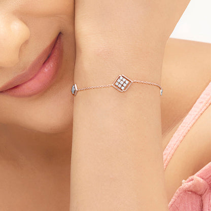 Grace Flow Diamond & Gold Flexible Bracelet for Women