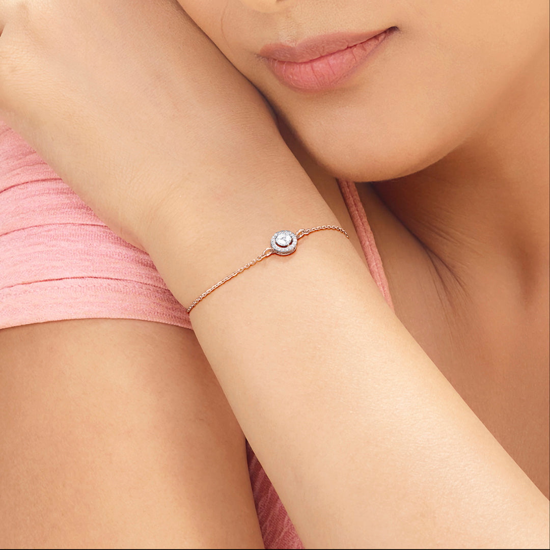 Radiant Gem Diamond & Gold Flexible Bracelet for Women