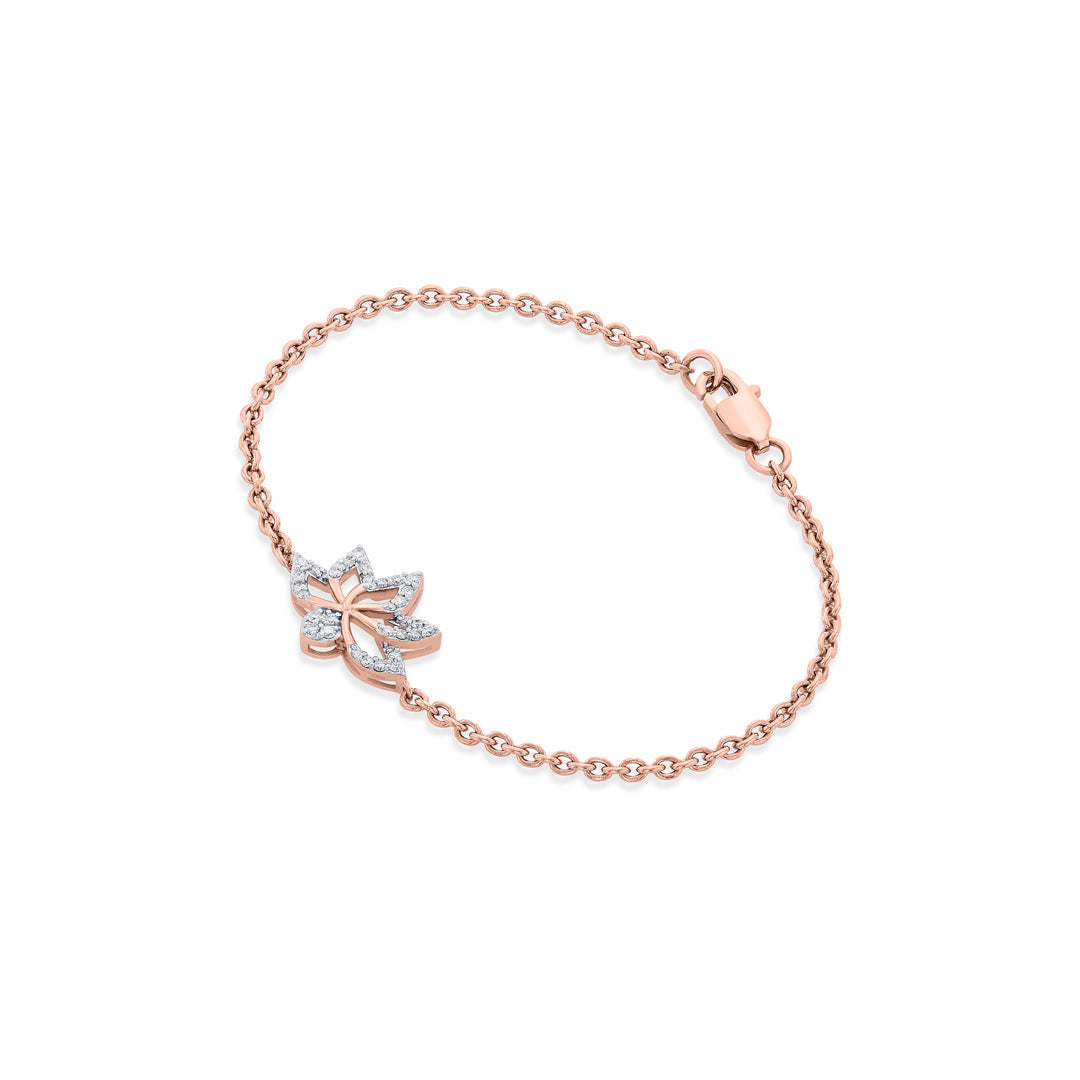 Bloom Charm Diamond & Gold Charms Bracelet for Women