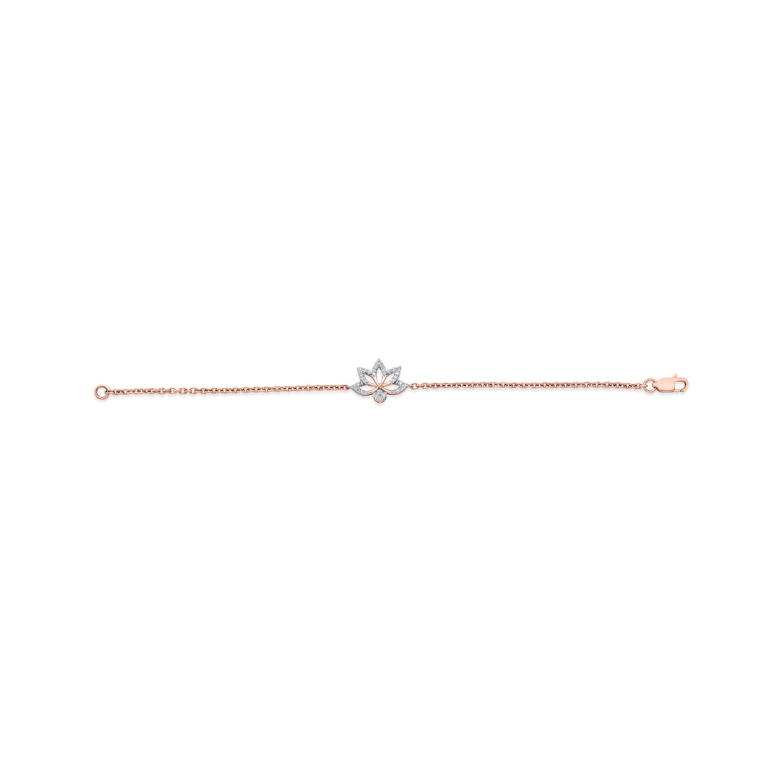 Bloom Charm Diamond & Gold Charms Bracelet for Women