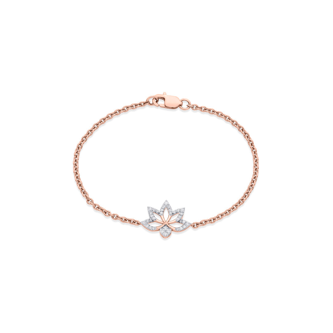 Bloom Charm Diamond & Gold Charms Bracelet for Women
