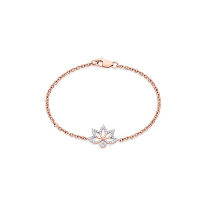 Bloom Charm Diamond & Gold Charms Bracelet for Women
