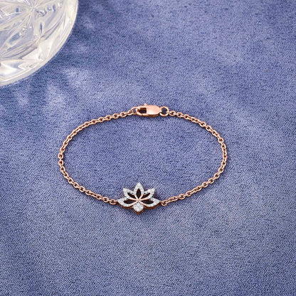 Bloom Charm Diamond & Gold Charms Bracelet for Women