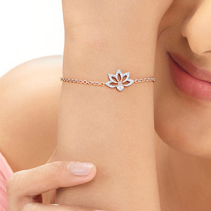 Bloom Charm Diamond & Gold Charms Bracelet for Women