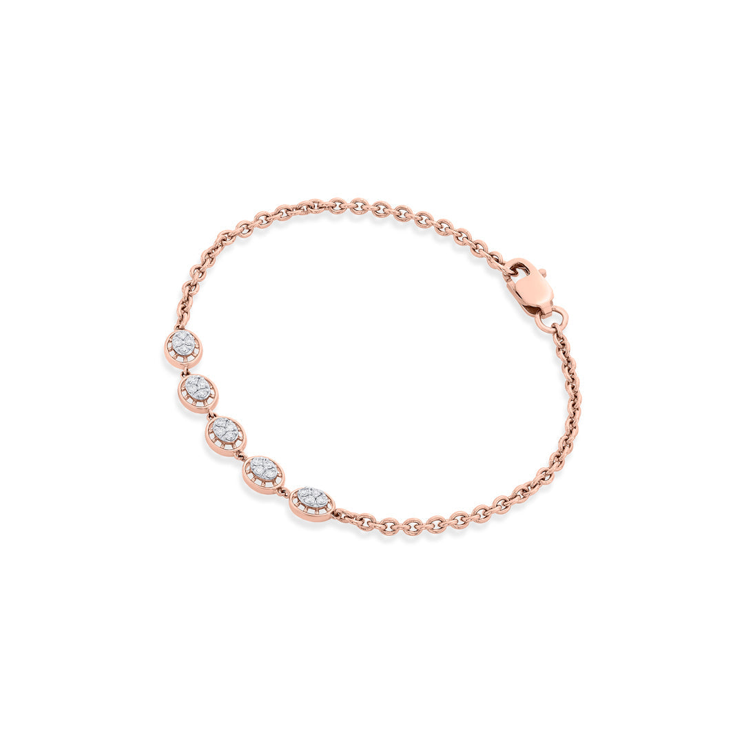 Multi Spark Diamond & Gold Flexible Bracelet for Women