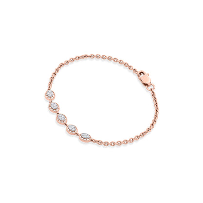 Multi Spark Diamond & Gold Flexible Bracelet for Women