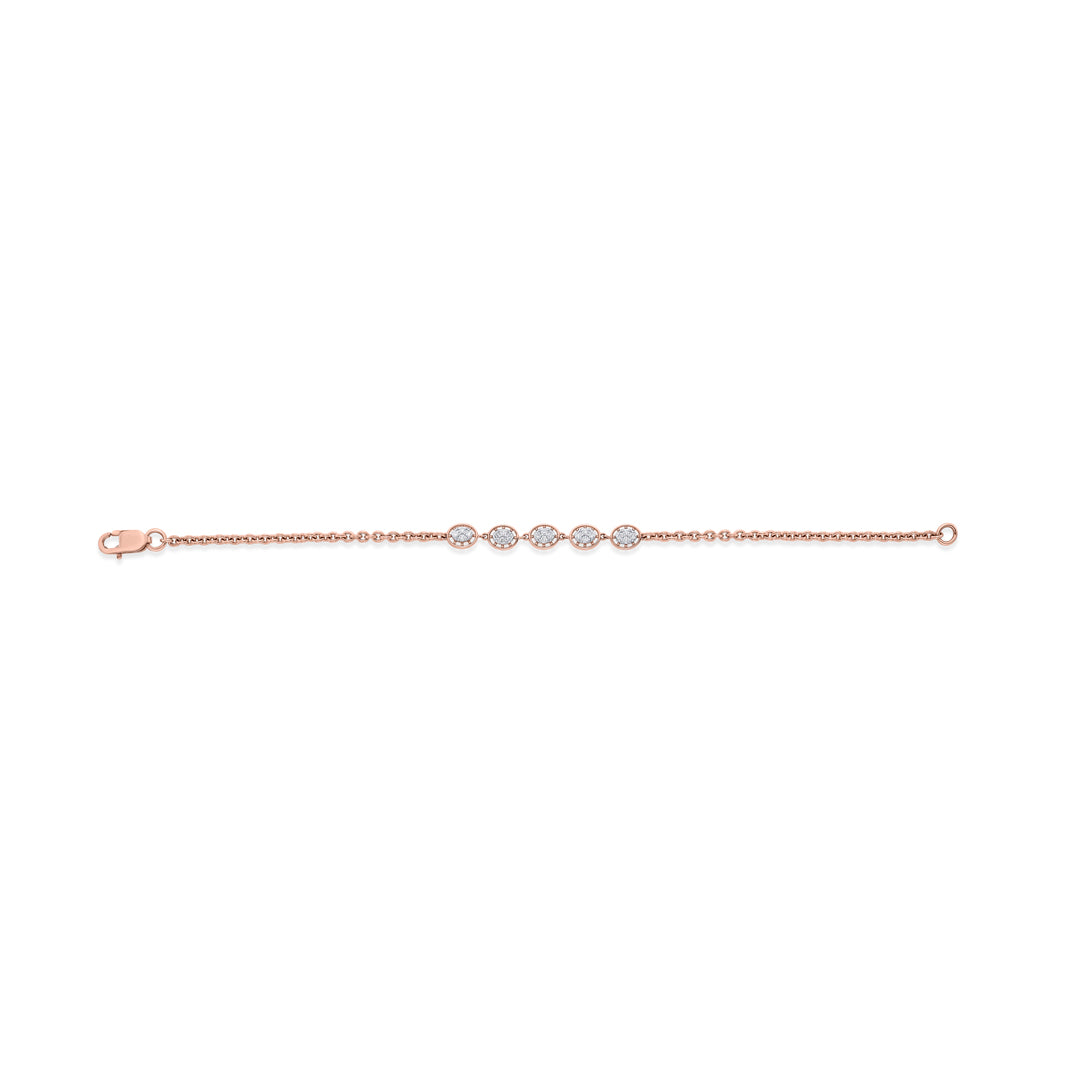 Multi Spark Diamond & Gold Flexible Bracelet for Women