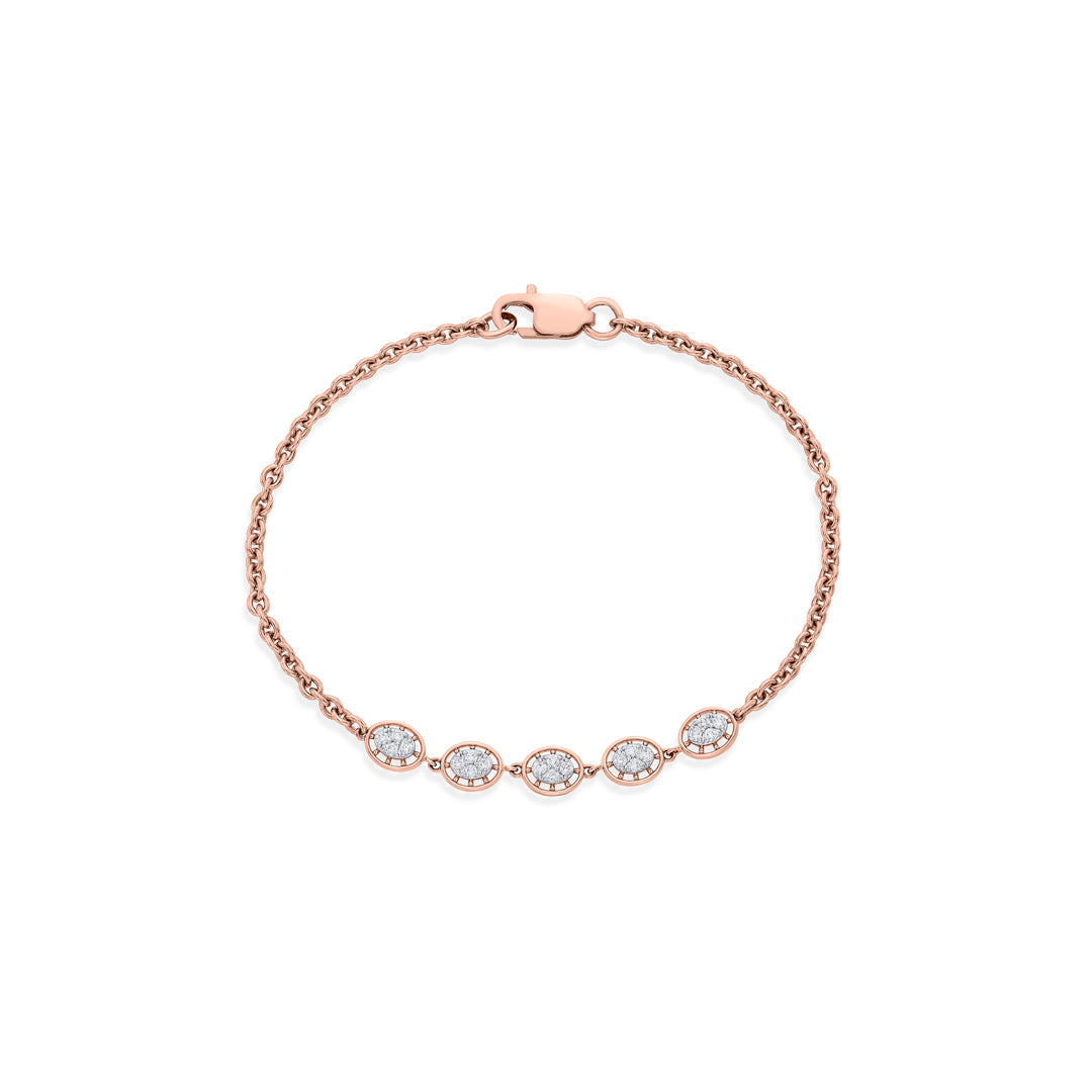 Multi Spark Diamond & Gold Flexible Bracelet for Women