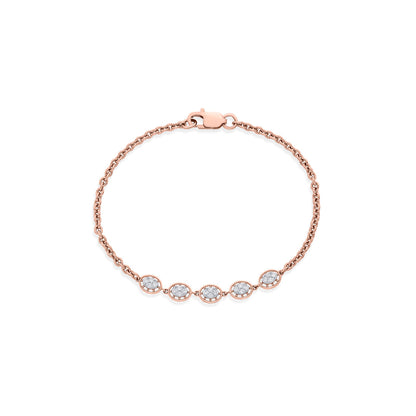Multi Spark Diamond & Gold Flexible Bracelet for Women