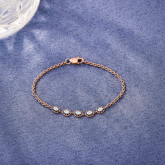Multi Spark Diamond & Gold Flexible Bracelet for Women