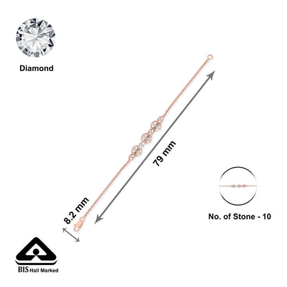 Artful Glow Diamond & Gold Flexible Bracelet for Women