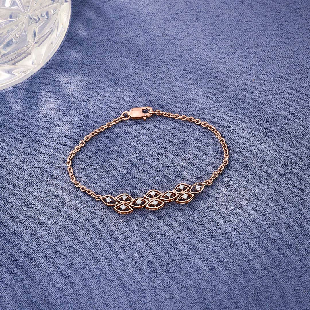 Artful Glow Diamond & Gold Flexible Bracelet for Women