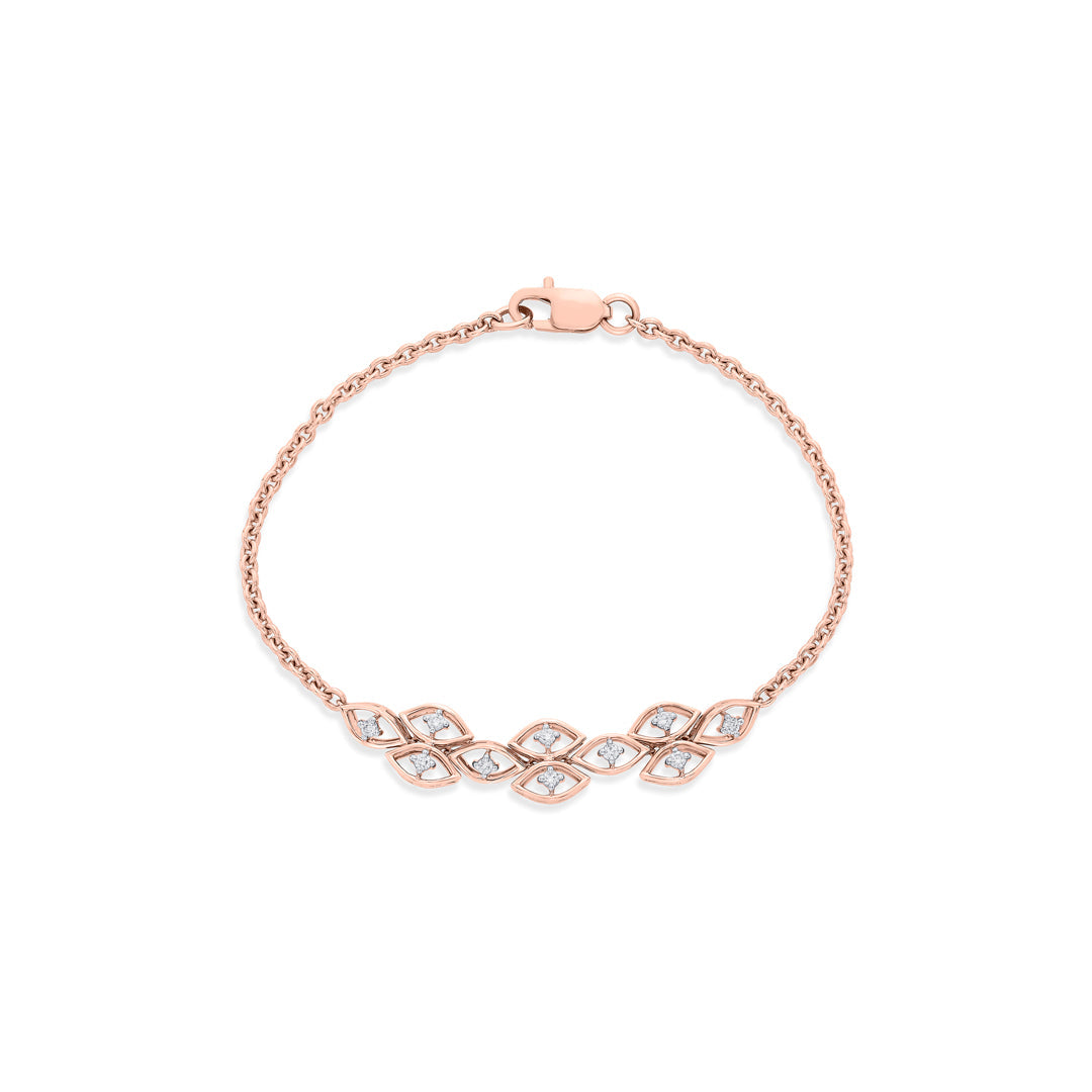 Artful Glow Diamond & Gold Flexible Bracelet for Women