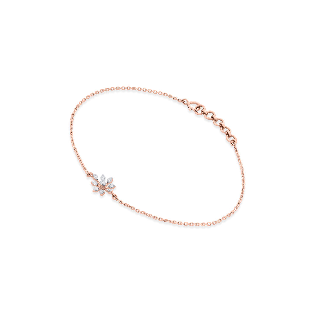 Lily Shine Diamond & Gold Flexible Bracelet for Women