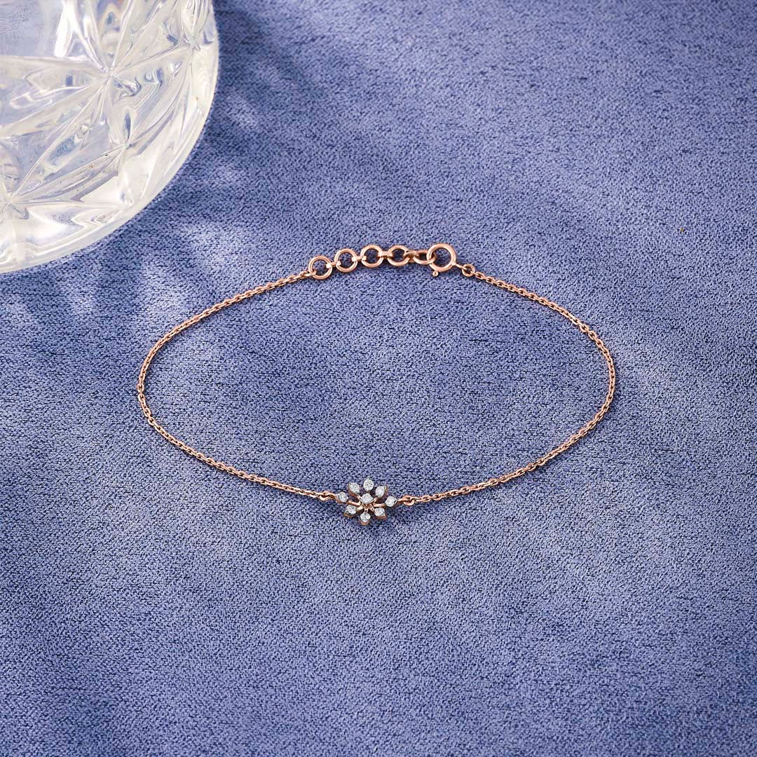 Lily Shine Diamond & Gold Flexible Bracelet for Women