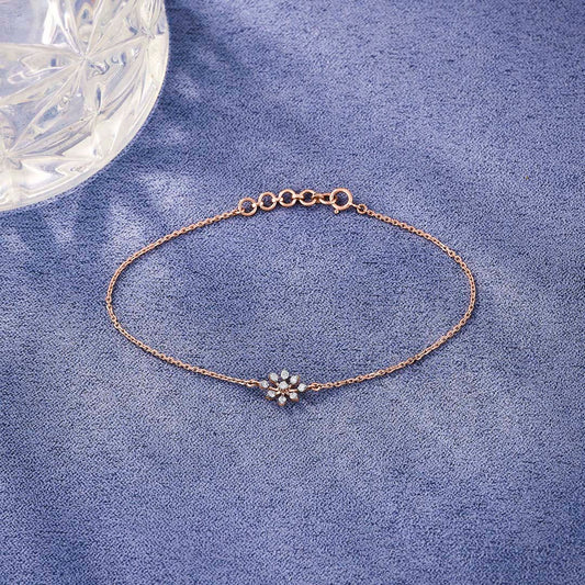 Lily Shine Diamond & Gold Flexible Bracelet for Women