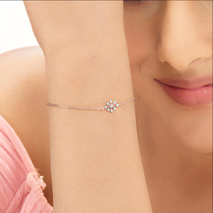 Lily Shine Diamond & Gold Flexible Bracelet for Women
